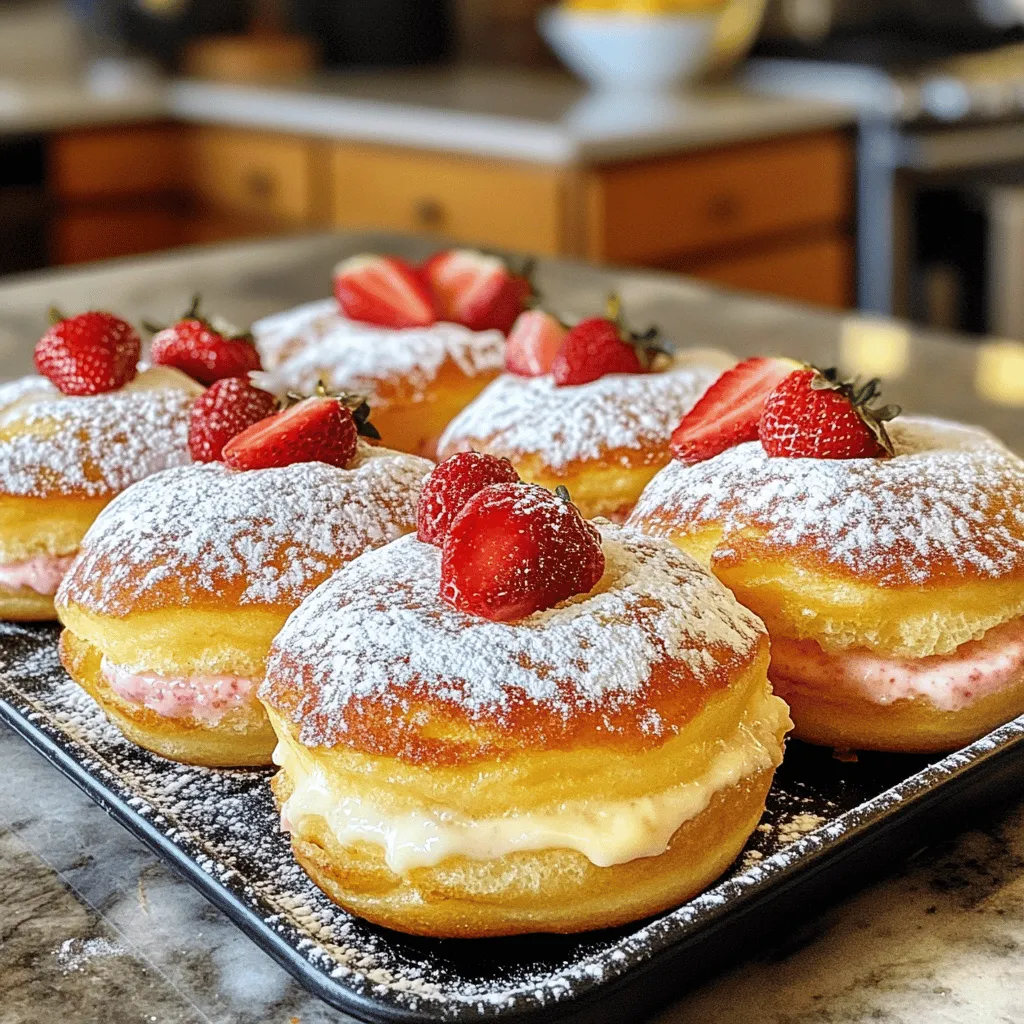 Strawberry Cheesecake Stuffed Donuts Recipe