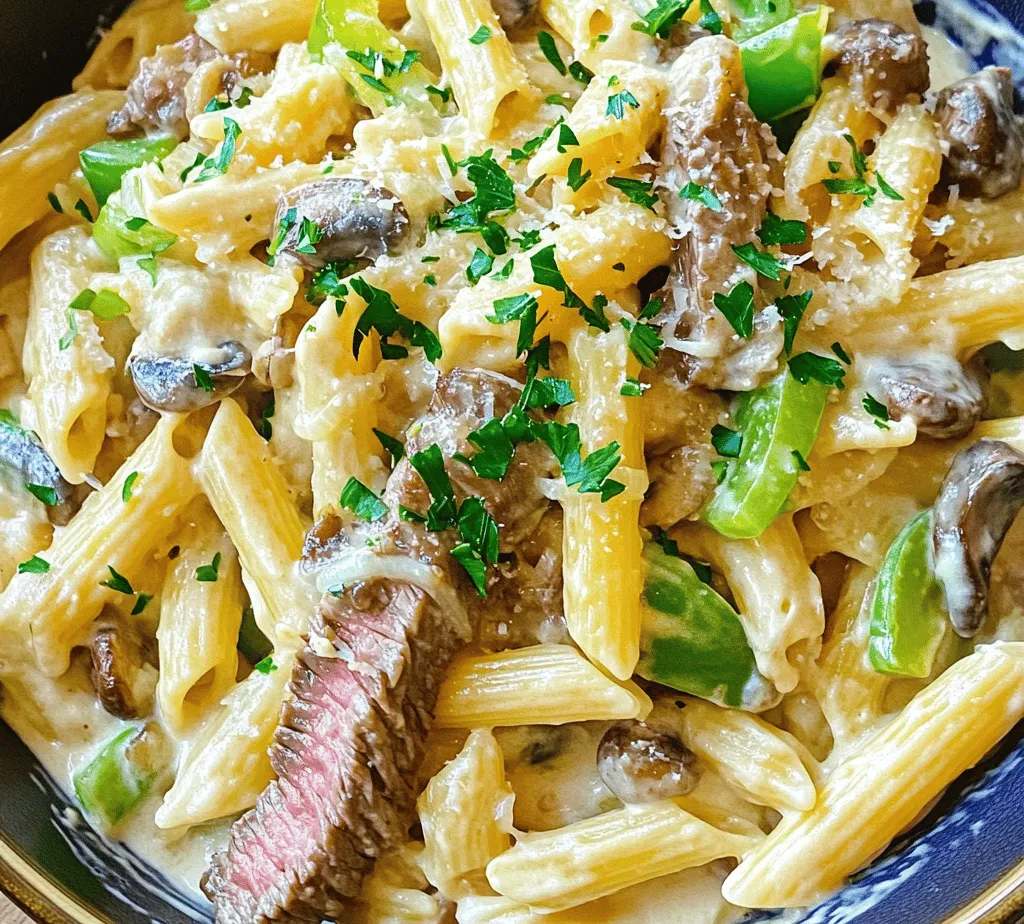 To fully appreciate the Philly Cheesesteak Pasta, it