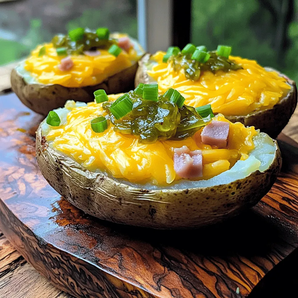 Dill Pickle &#038; Ham Twice Baked Potatoes Recipe