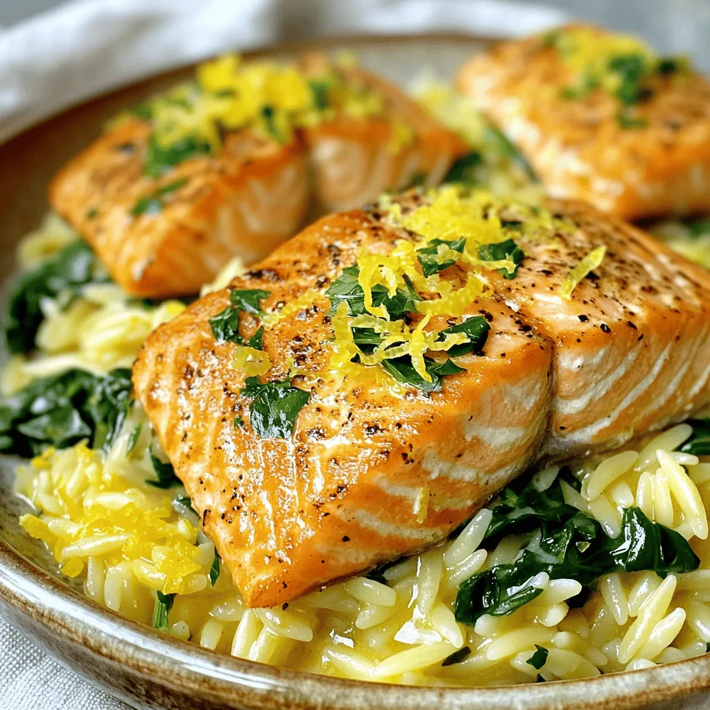 One Skillet Salmon with Lemon Orzo Recipe