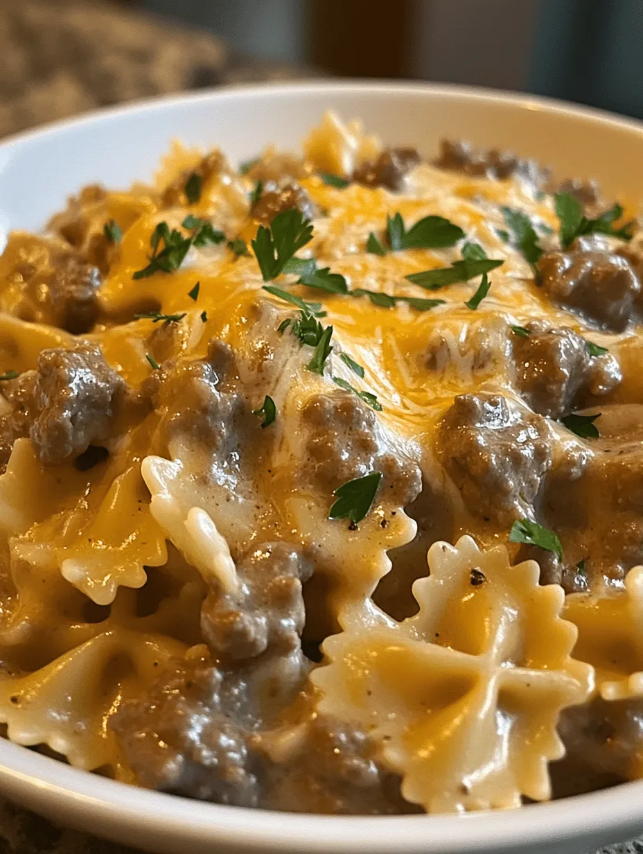 Creamy Beef and Bowtie Pasta Recipe
