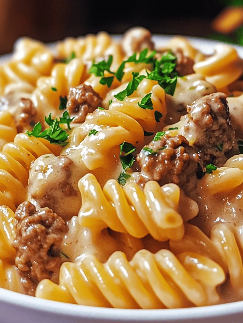 Creamy Beef and Rotini in Garlic Parmesan Sauce: A Comforting Weeknight Meal