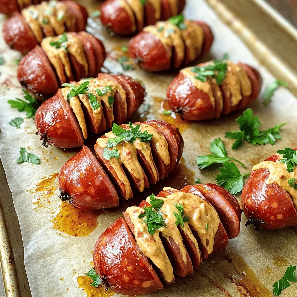 Chipotle Aioli Hasselback Kielbasa Bites Recipe