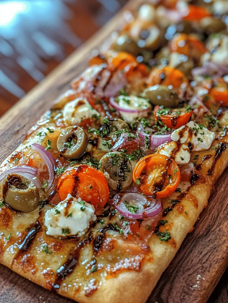 Discover the Delight of Mediterranean Flavors with Feta and Olive Flatbread Pizza