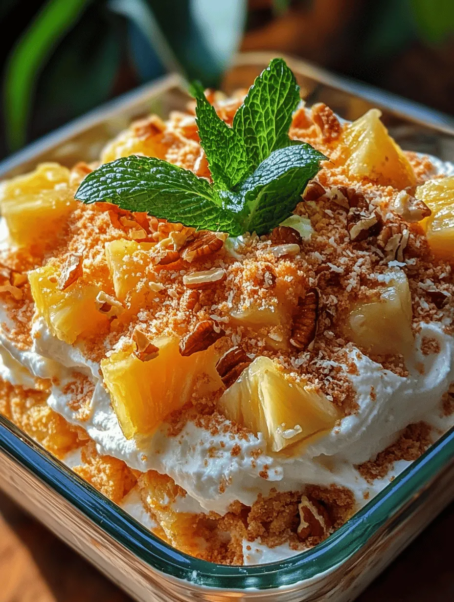 Tropical Bliss: No-Bake Pineapple Cream Dessert Recipe