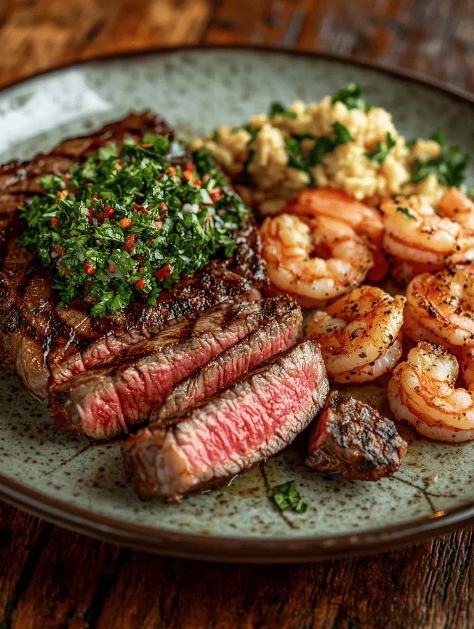 Surf &#038; Turf Delight: Steak and Shrimp with Zesty Chimichurri Recipe