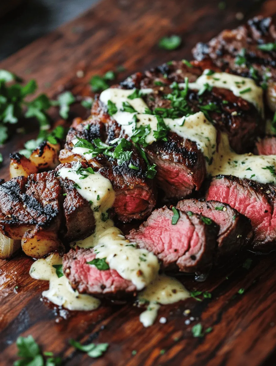 Surf and Turf Delight with Creamy Garlic Sauce