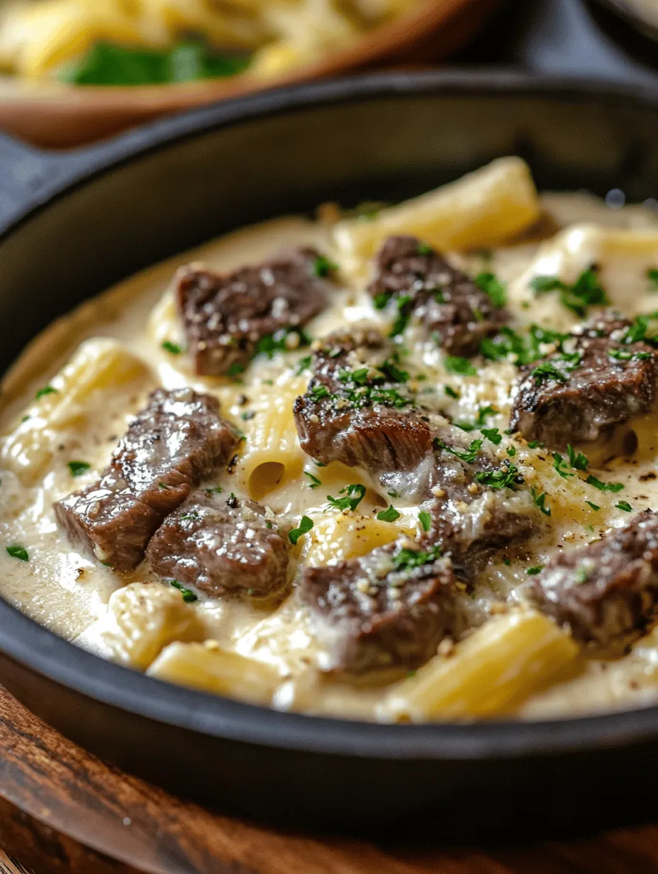 Creamy Garlic Butter Steak Rigatoni Recipe