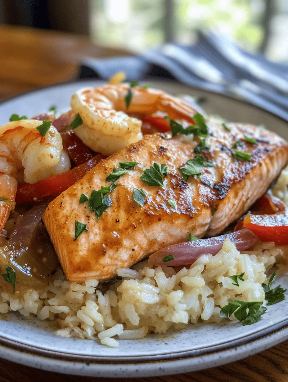 Cajun Delight: Salmon and Shrimp in Creamy Sauce