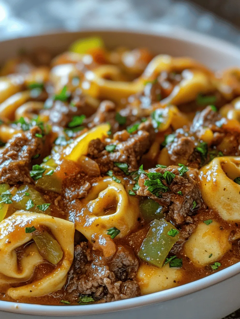 Cheesesteak Tortellini in Rich Provolone Sauce
