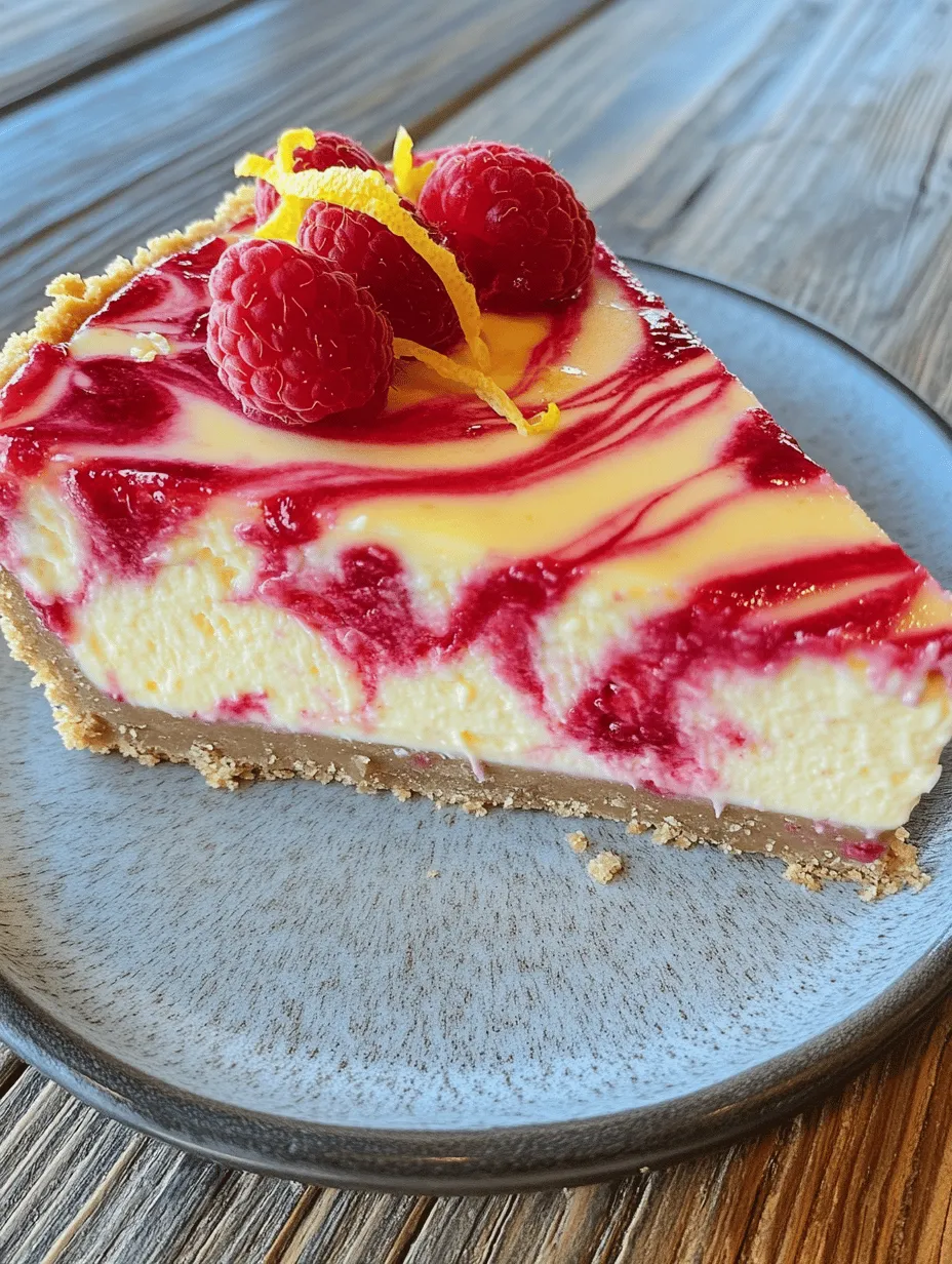 Luscious Lemon Raspberry Swirl Cheesecake