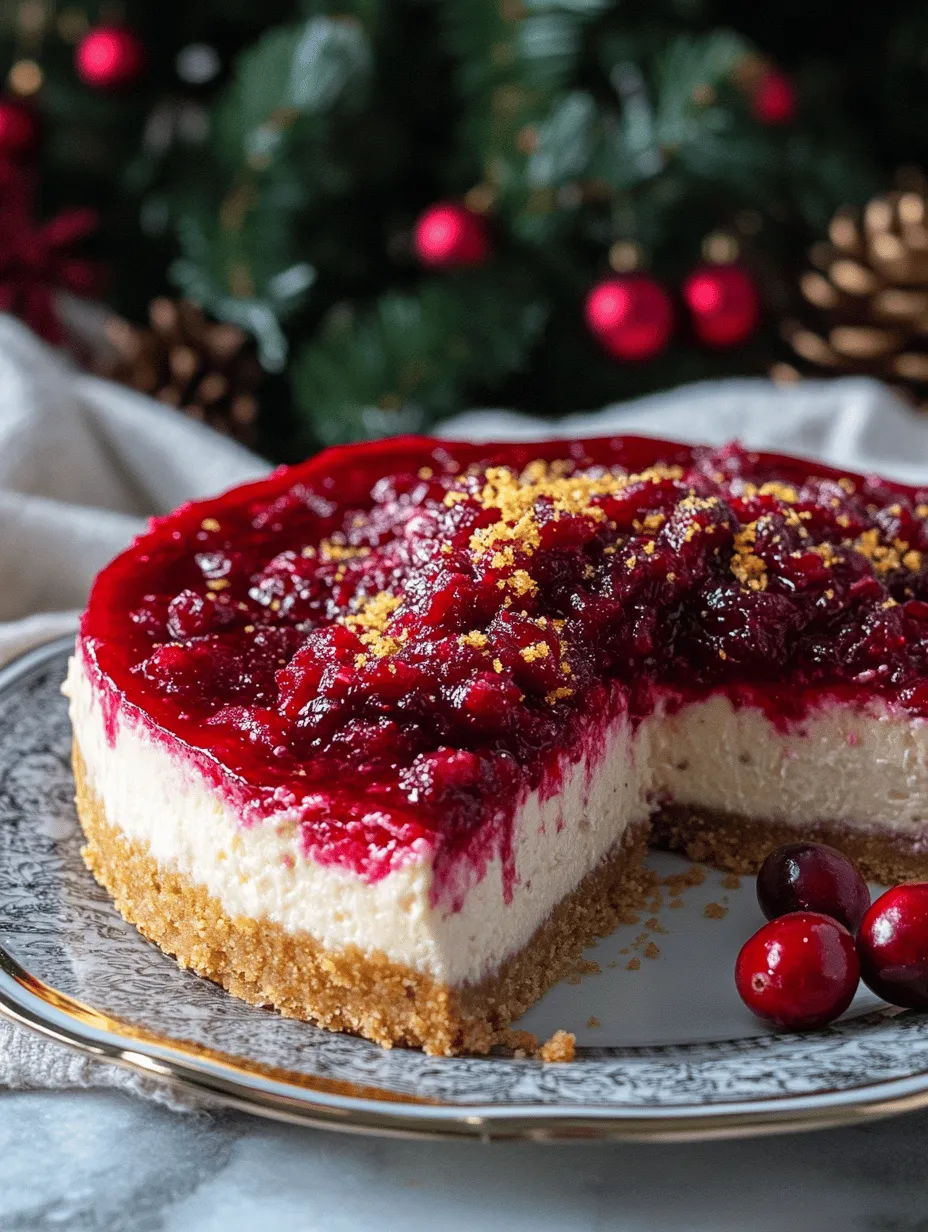 Festive Christmas Cranberry Cheesecake Recipe