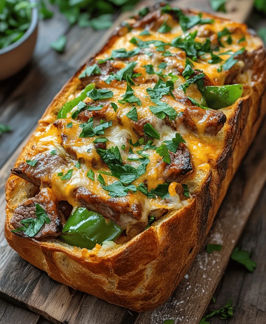 Philly Cheesesteak Cheesy Bread is a mouthwatering creation that brings together two iconic comfort foods: the classic Philly cheesesteak and the beloved cheesy garlic bread. This dish is a true crowd-pleaser, making it an ideal choice for gatherings, game days, or simply a cozy night in. With its rich flavor profile, this cheesy bread features tender ribeye steak, sautéed vegetables, and a generous blend of provolone and mozzarella cheeses, all encased in a crispy loaf of Italian or French bread. This combination not only satisfies your taste buds but proves to be incredibly easy to whip up, making it a favorite among both seasoned cooks and kitchen novices alike. In this article, we