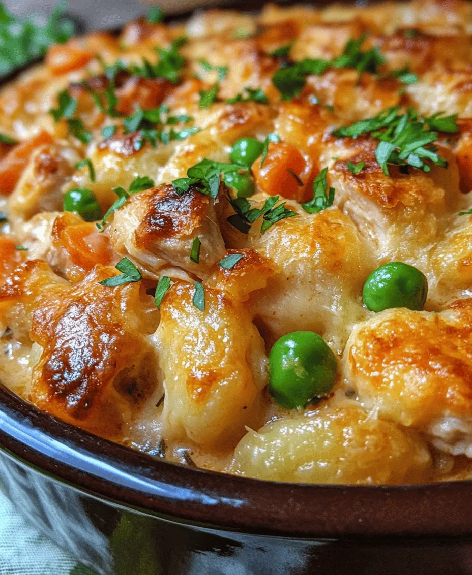 Gnocchi Chicken Pot Pie is a dish that beautifully marries the heartiness of a classic pot pie with the delightful textures of gnocchi, creating a comforting meal perfect for any occasion. This dish features a creamy filling enriched with tender chunks of chicken and vibrant vegetables, all nestled among fluffy gnocchi. Topping it all off is a golden, flaky puff pastry that provides the ultimate crunch to every bite. Whether you