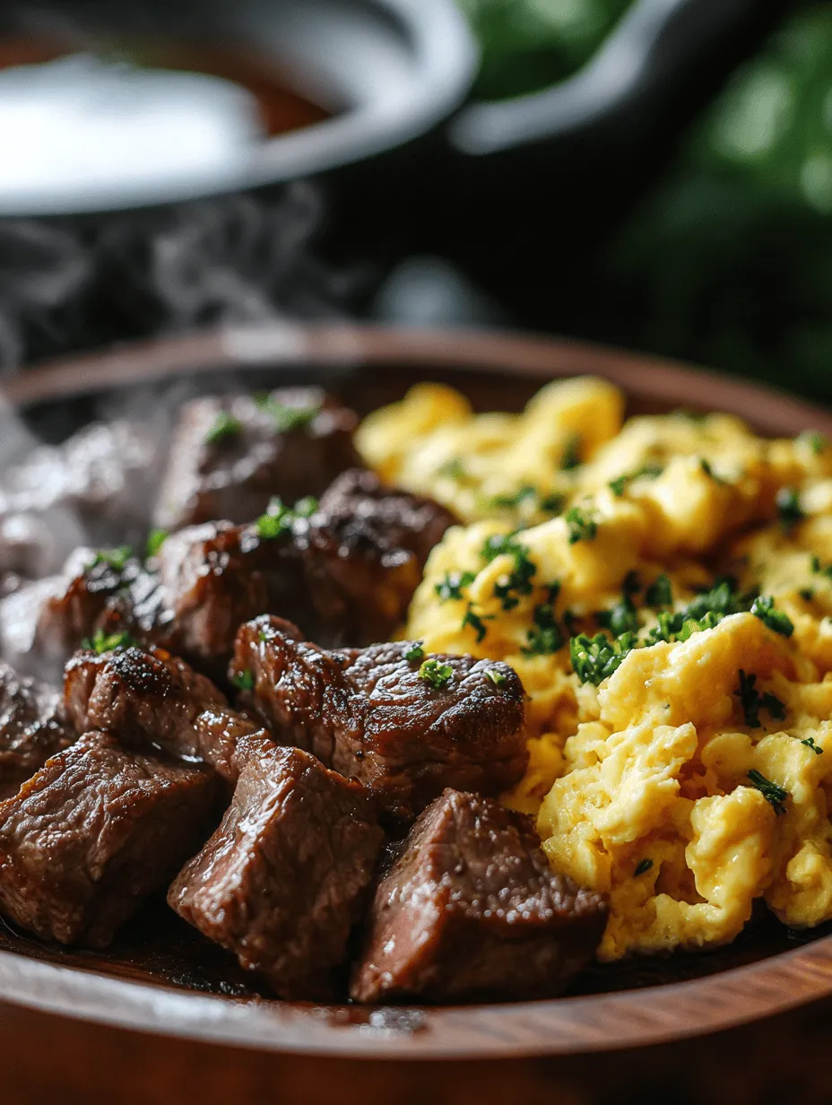 Sizzling Steak Bites &#038; Fluffy Eggs: A Perfect Breakfast Delight