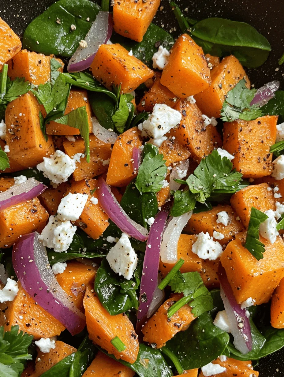 Sweet Potato Skillet Hash with Spinach and Feta