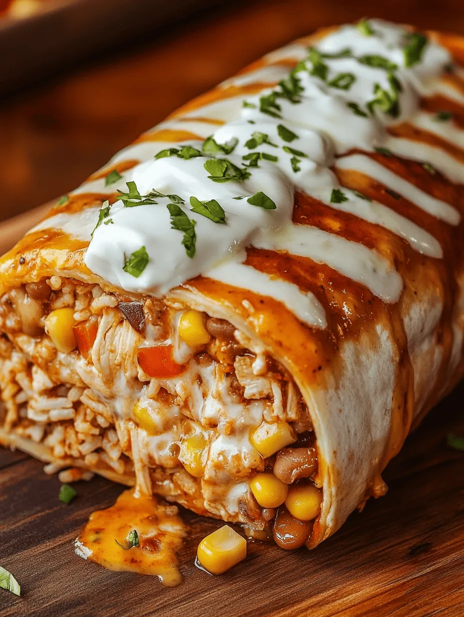 Seven Layer Chicken Burritos