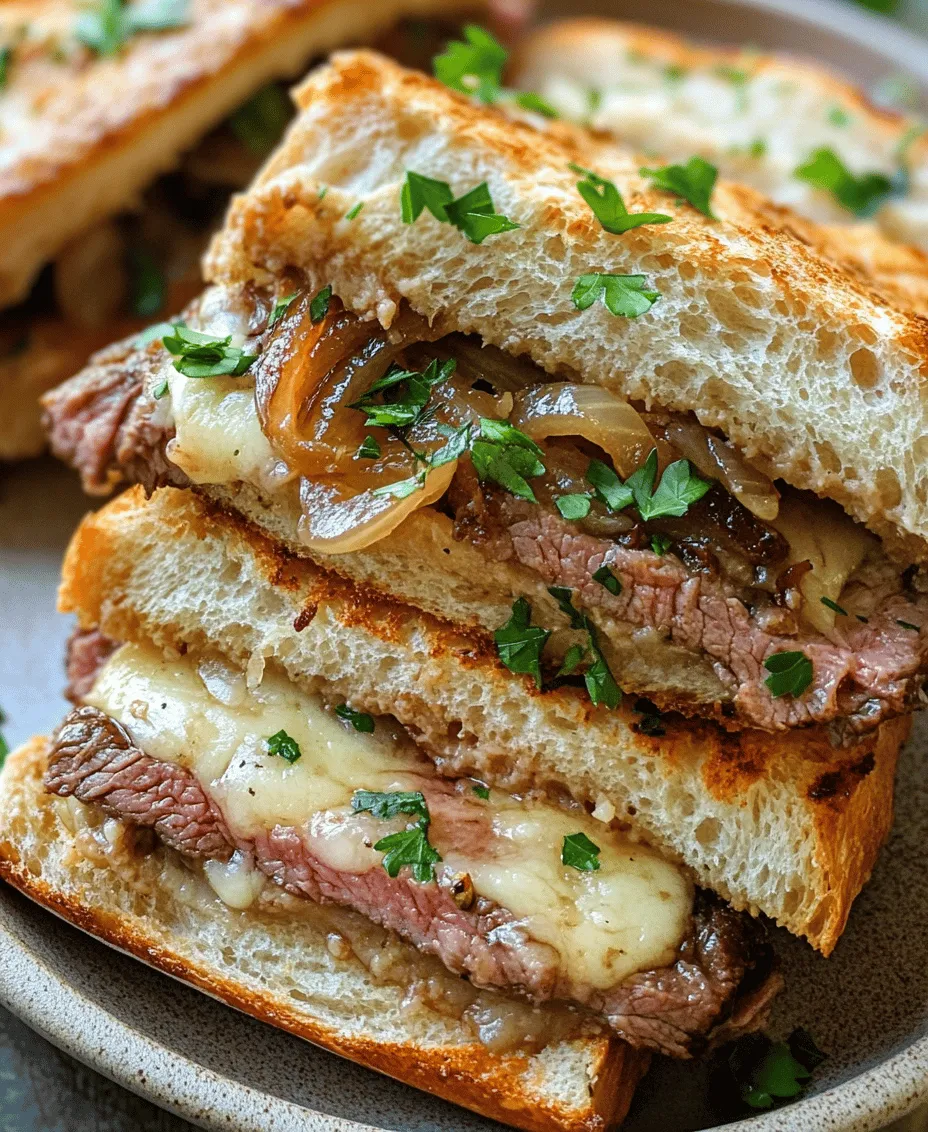 Savory French onion steak sandwiches are a culinary delight that marries the rich, robust flavors of perfectly cooked steak with the sweet, caramelized essence of onions, all nestled between slices of crusty, fresh bread. This dish offers a tantalizing experience for both the palate and the senses, making it a favorite among sandwich lovers and steak enthusiasts alike. The fusion of textures—from the tender steak to the velvety onions and the crispy bread—creates a symphony of flavors that can elevate any meal, whether it