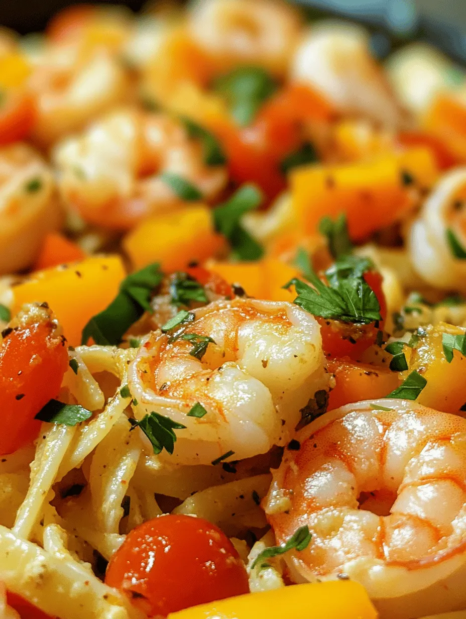 Delicious Rasta Pasta with Shrimp