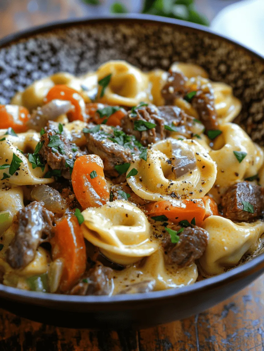 Indulge in Comfort: Cheesesteak Tortellini in Rich Provolone Sauce