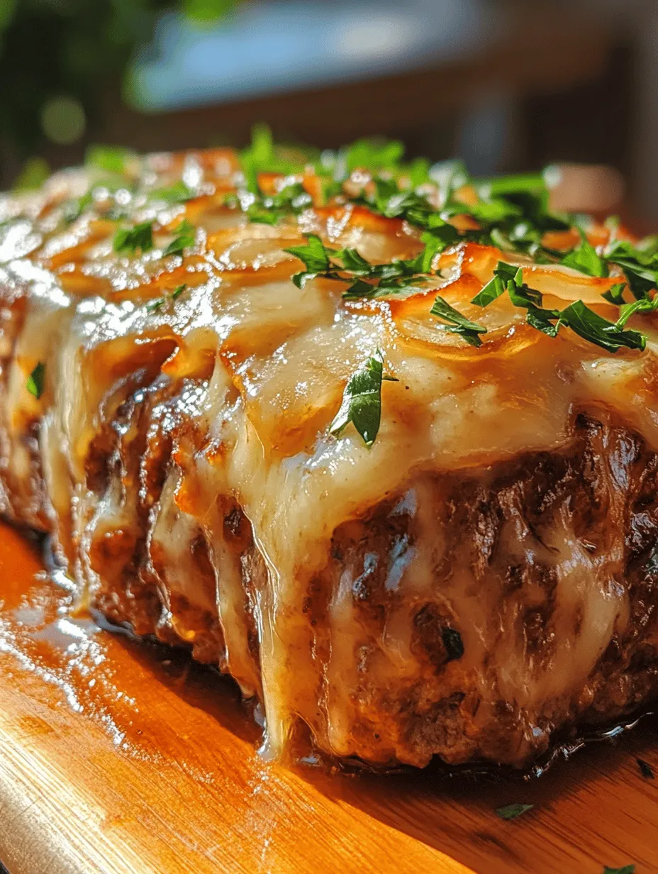 Crockpot French Onion Meatloaf with Melted Swiss Cheese