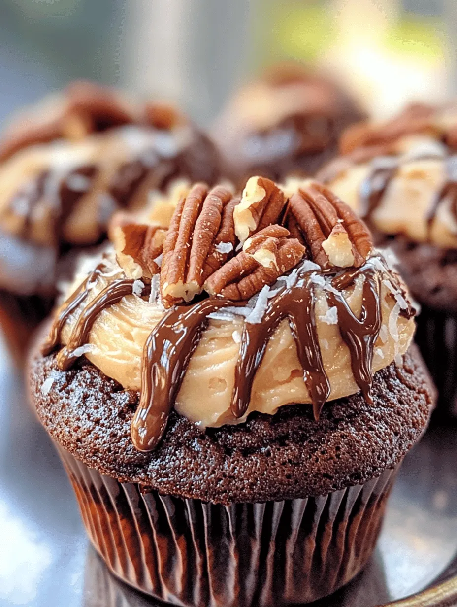 Mouth-Watering Irresistible German Chocolate Cupcakes