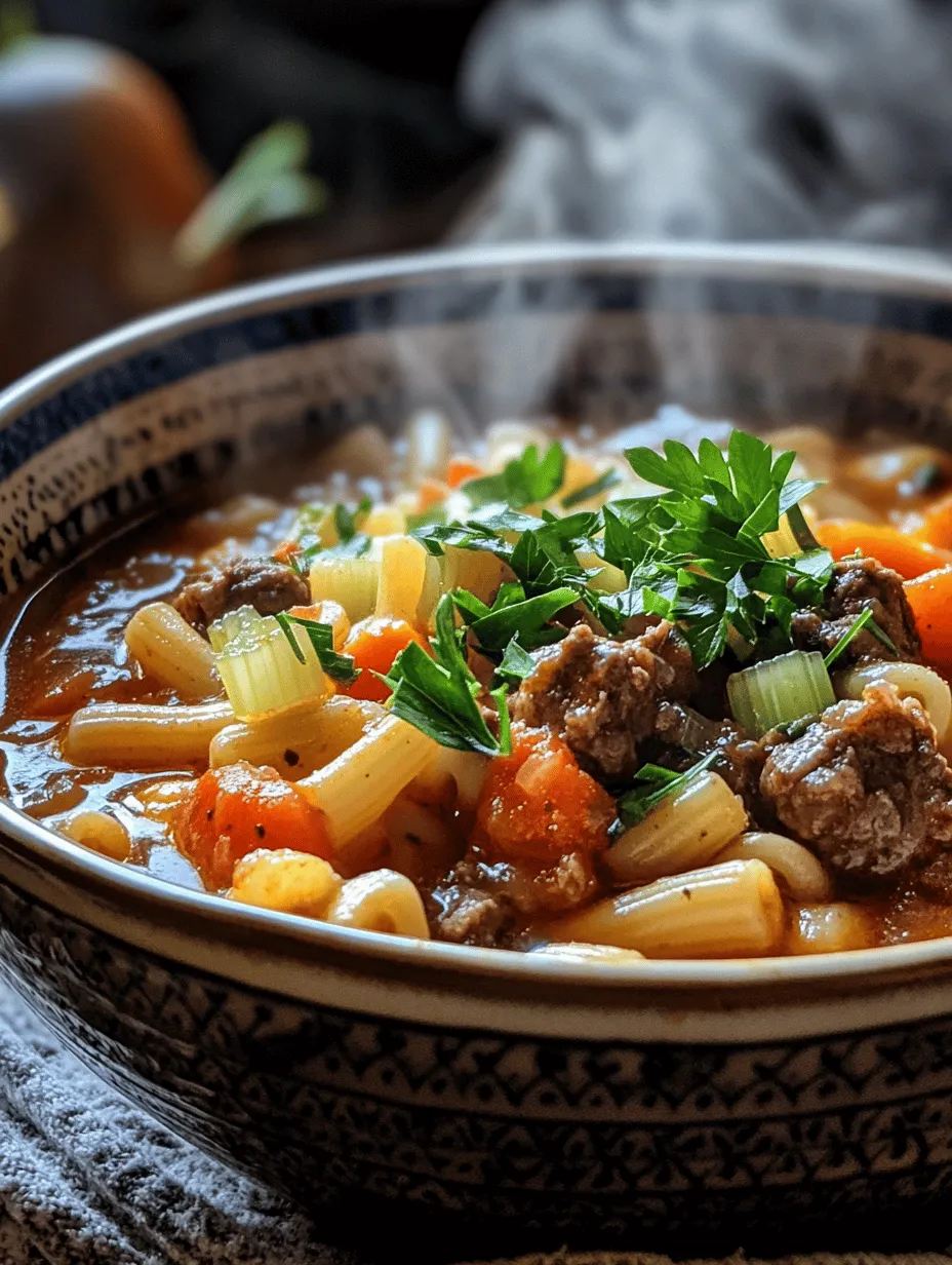 Savory Beef &#038; Tomato Macaroni Soup Recipe