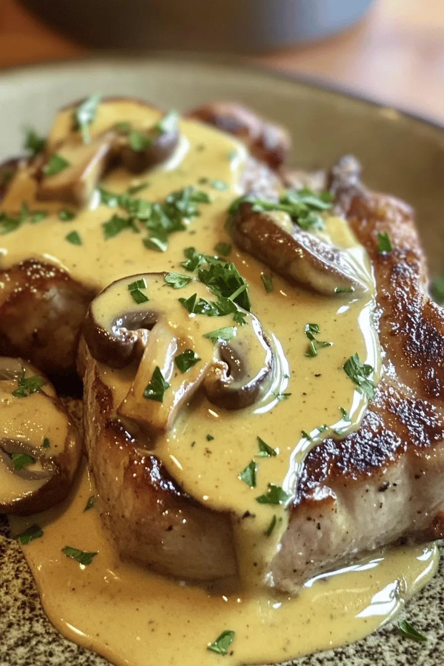 Savory Pork Chops with Creamy Mushroom Gravy: A Delightful Culinary Experience