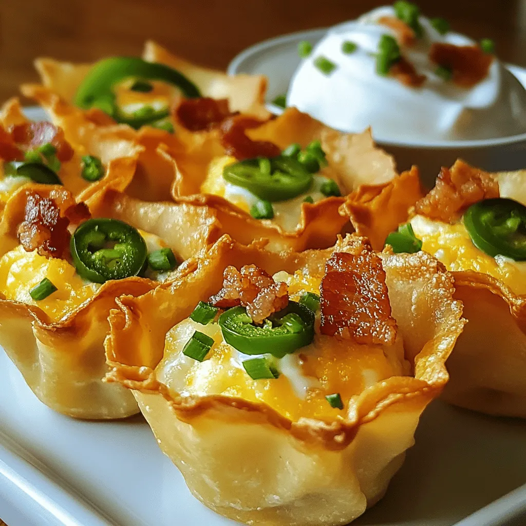 Spicy Jalapeño Popper Wonton Cups Recipe