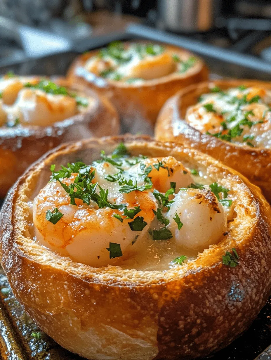 Stuffed Seafood Soup Bread Bowl Recipe