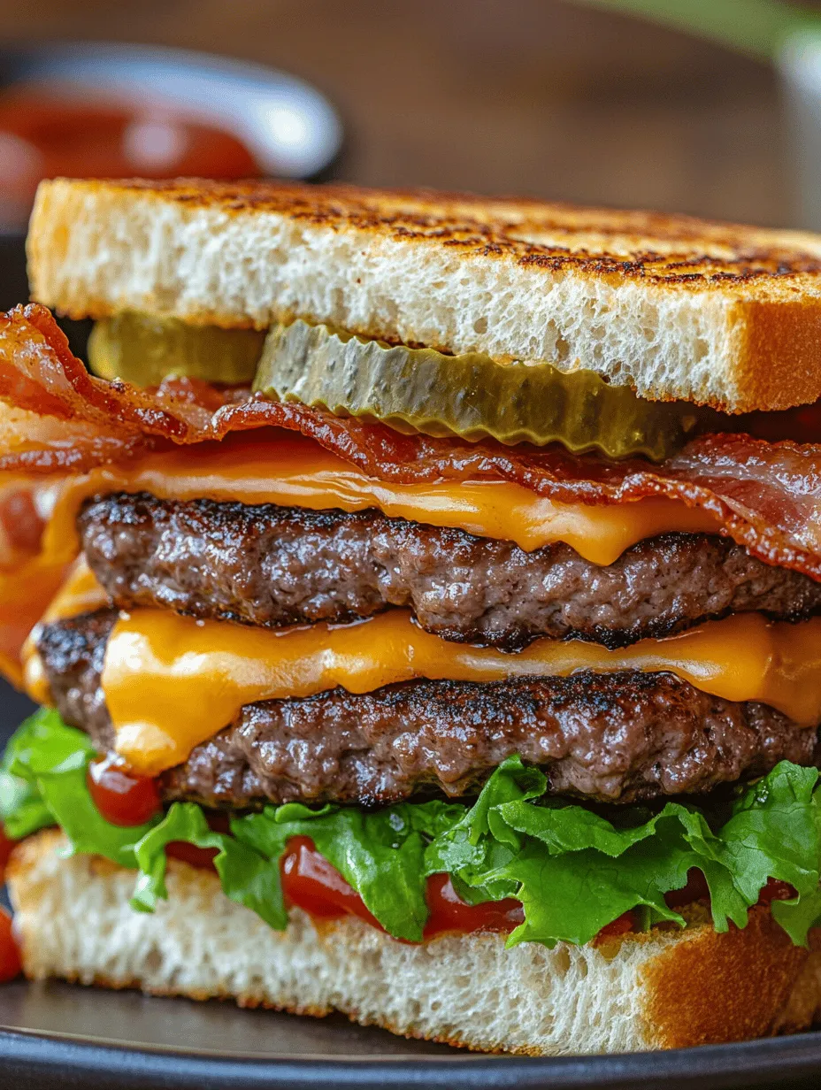 Indulge in the Ultimate Bacon Cheeseburger Grilled Cheese Delight