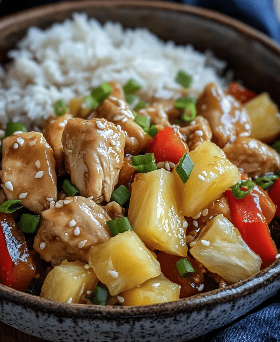If you’re looking for a quick, delicious meal that’s packed with flavor and nutrition, look no further than Pineapple Chicken Stir-Fry. This dish combines tender pieces of chicken with sweet, juicy pineapple and colorful vegetables, creating a vibrant meal that is as pleasing to the eye as it is to the palate. The appeal of this recipe lies not only in its delightful taste but also in its health benefits. Pineapple is rich in vitamins, antioxidants, and digestive enzymes, while chicken provides a lean source of protein, making this dish a wholesome choice for any dinner table.