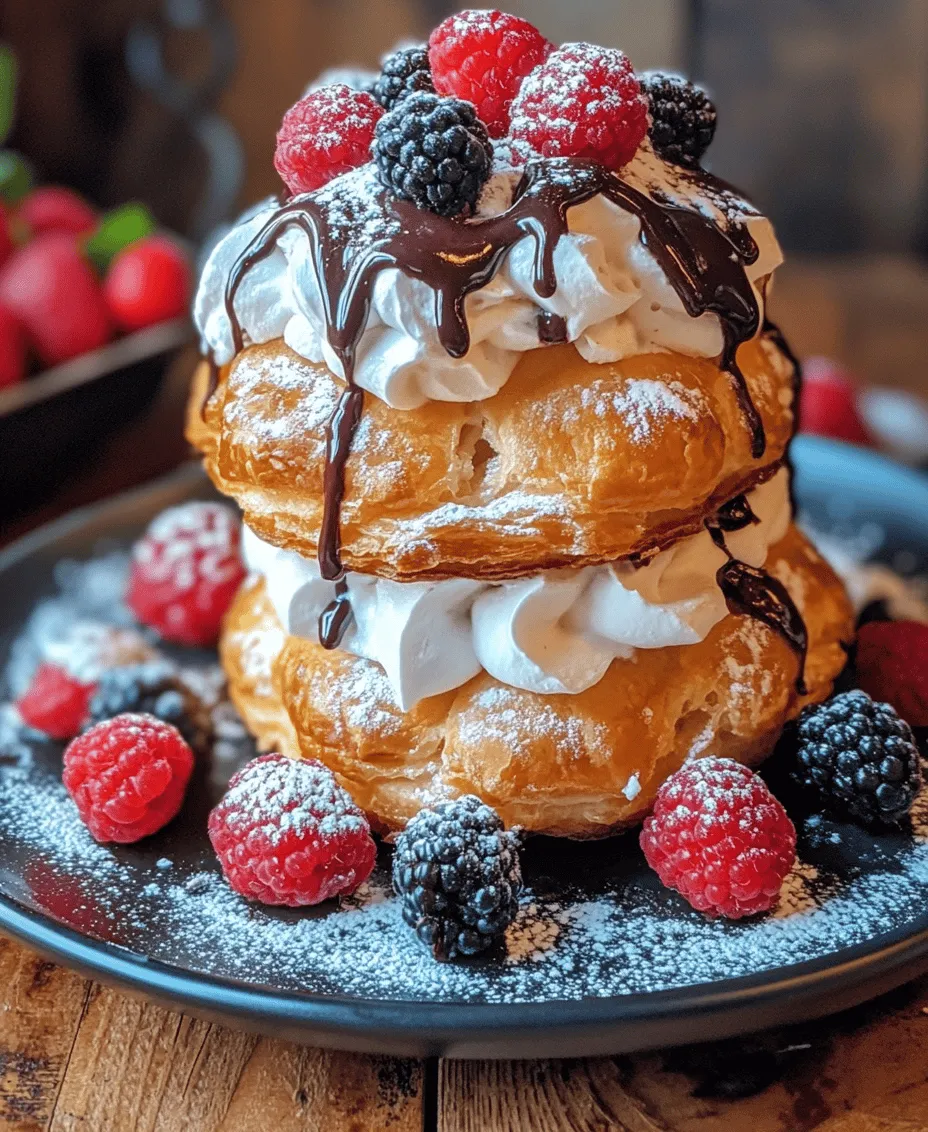 The Heavenly Cream Puff Cake is a delightful dessert that marries the ethereal lightness of choux pastry with a luscious cream filling and a decadent chocolate ganache. This cake isn