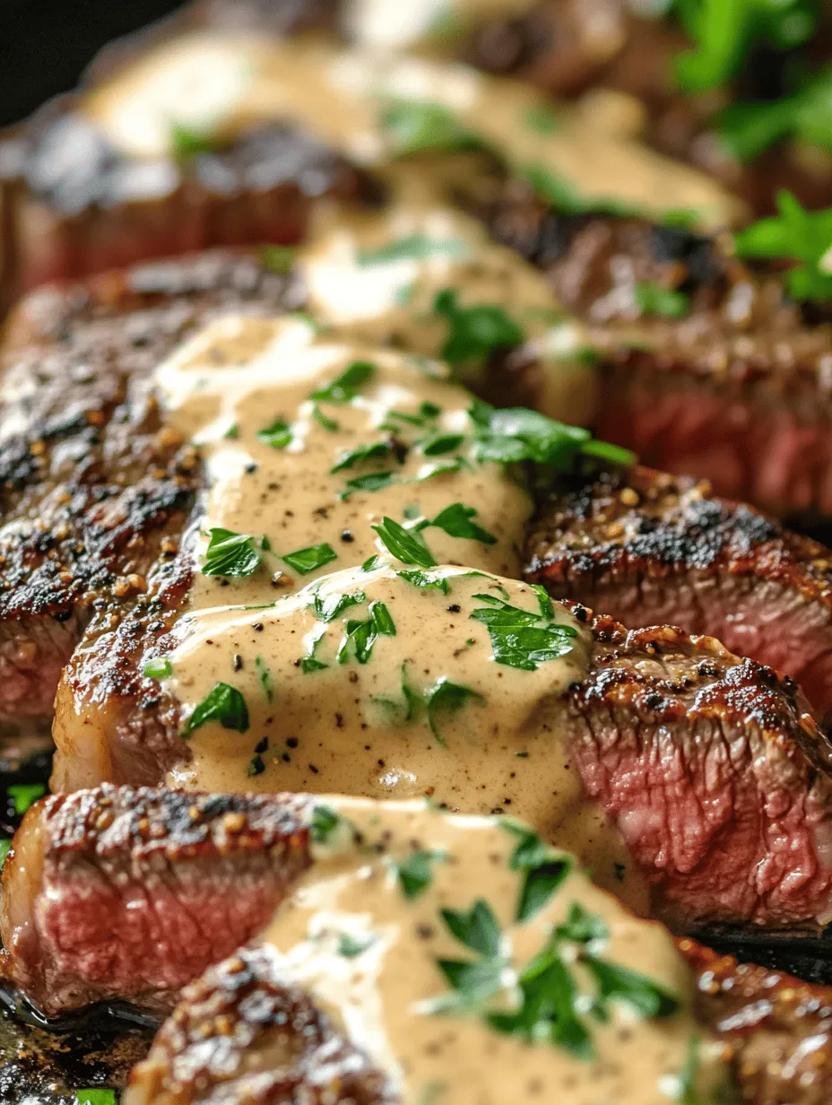Sizzling Steak with Garlic Cream Bliss: A Culinary Delight