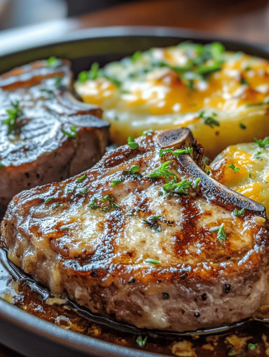 Garlic Butter Beef Chops with Cheesy Potato Bake Recipe