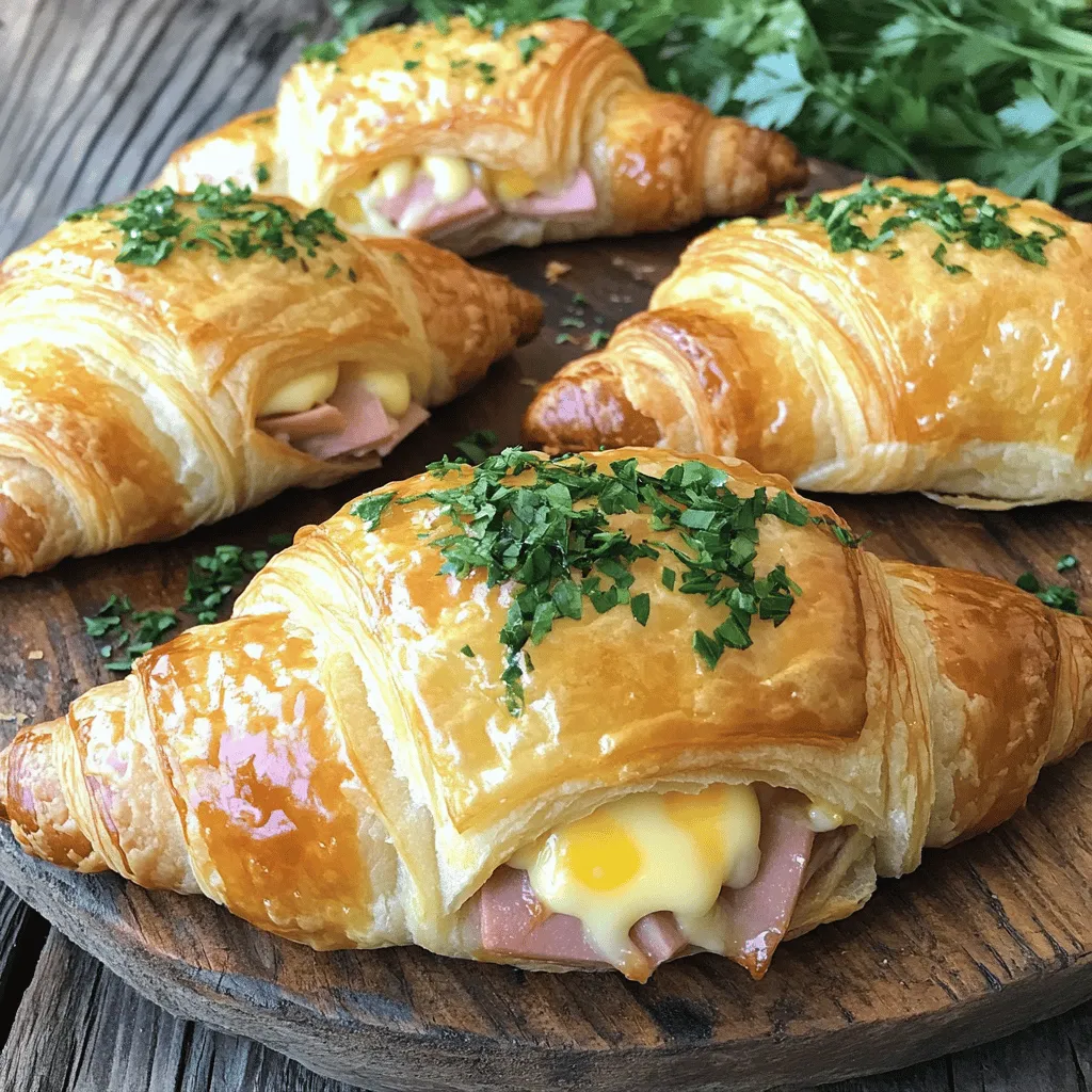 Cheesy Delight Baked Ham &#038; Cheese Croissants