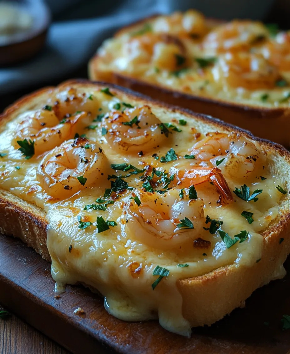 Delve into the delicious world of comfort food with our Cheesy Garlic Shrimp Grilled Cheese Delight. This delightful twist on the classic grilled cheese sandwich combines succulent shrimp sautéed in aromatic garlic and spices with the gooey goodness of melted cheeses. Imagine the crispy, buttery exterior of grilled bread giving way to a warm, cheesy center filled with flavorful garlic shrimp—it