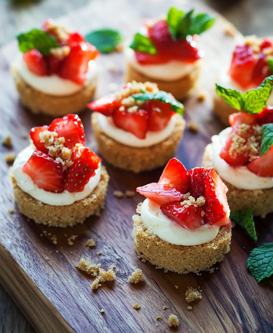 Explore the delightful world of desserts with our Mini Strawberry Crunch Cheesecake Bites. These bite-sized treats not only tantalize your taste buds but also provide a visually appealing presentation that is perfect for any occasion. Whether you