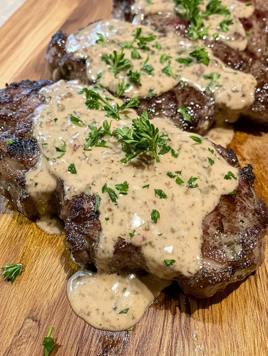 Sizzling Steak with Garlic Cream Sauce: A Culinary Delight